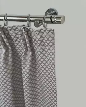 Карниз для штор GARESA "BOSTON", 1 направляющая, желаемая длина, комплект для штор, выдвижной, блестящий камень, имитация нержавеющей стали, с кольцами 160 см, 20 мм, цвет silberfarben