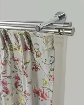 Карниз для штор GARESA "BOSTON", 2 направляющие, желаемая длина, внутренняя направляющая комплекта штор, простота установки, выдвижная 230 см, 20 мм, цвет silberfarben