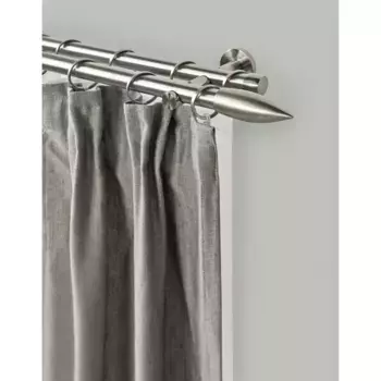 Карниз для штор GARESA "CARTOUCHE", 1 направляющая, желаемая длина, комплект для штор, выдвижной, настенный монтаж, имитация нержавеющей стали, цвет edelstahlfarben