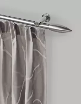 Карниз для штор GARESA "CARTOUCHE", 1 направляющая, желаемая длина, комплект для штор, легкий настенный монтаж, выдвижной, имитация нержавеющей стали 410 см, цвет edelstahlfarben