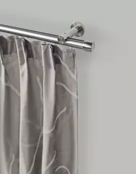 Карниз для штор GARESA "CHAPEAU", 1 направляющая, желаемая длина, комплект для штор, легкий настенный монтаж, выдвижной, имитация нержавеющей стали 170 см, цвет edelstahlfarben