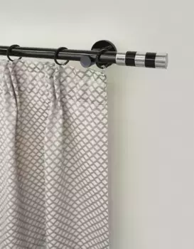 Карниз для штор GARESA "ЧЕРНЫЙ", 1 направляющая, желаемая длина, комплект для штор, выдвижной, кнопка со скошенным концом, 2 цвета 340 см, 20 мм, черный