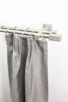 Карниз для штор GARESA "CUBUS", 2 направляющие, желаемая длина, комплект для штор, выдвижной, кнопка с квадратным концом, с кольцами 280 см, 20 мм, цвет chromfarben