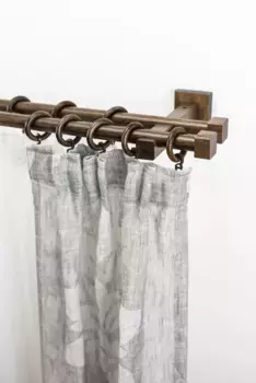 Карниз для штор GARESA "CUBUS", 2 направляющие, желаемая длина, комплект для штор, выдвижной, торцевая заглушка, с кольцами Л: 100 см, цвет nussbaum