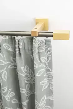 Карниз для штор GARESA "Cubus, внутренний карниз кубовидной формы", 1 направляющая, желаемая длина, комплект внутренних карнизов, выдвижной, дерево-алюминий 290 см, цвет natur/chromfarben