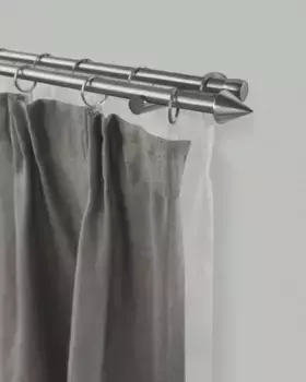 Карниз для штор GARESA "DIAMANT", 2 направляющие, желаемая длина, комплект для штор, выдвижной, конус, имитация нержавеющей стали, с кольцами 480 см, 16мм, цвет edelstahlfarben