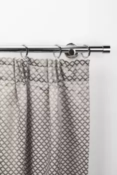 Карниз для штор GARESA "EASY", 1 направляющая, желаемая длина, комплект для штор, выдвижной, настенный, торцевая заглушка, алюминий, с кольцами 66х510 см, 20 мм, цвет chromfarben