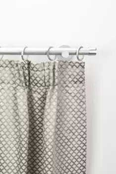 Карниз для штор GARESA "EASY", 1 направляющая, желаемая длина, комплект для штор, выдвижной, настенный, торцевая заглушка, алюминий, с кольцами 66х180 см, 20 мм, цвет silberfarben