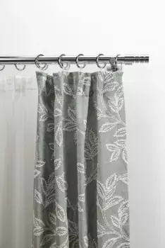 Карниз для штор GARESA "EASY", 2 направляющие, желаемая длина, комплект для штор, выдвижной, концевая кнопка с пазами, алюминий, с кольцами 64х230 см, 20 мм, цвет chromfarben