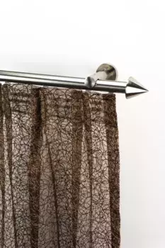 Карниз для штор GARESA "GRAND", 1 направляющая, желаемая длина, комплект для штор, легкий настенный монтаж, выдвижной, имитация нержавеющей стали 210 см, 20 мм, цвет edelstahlfarben