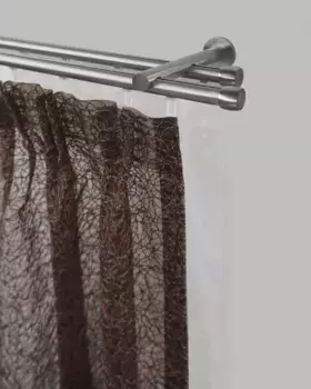 Карниз для штор GARESA "KAPPE", 2 направляющие, желаемая длина, комплект для штор, легко собирается, выдвигается, имитация нержавеющей стали 170 см, 16мм, цвет edelstahlfarben