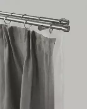 Карниз для штор GARESA "KAPPE", 2 направляющие, желаемая длина, комплект для штор, выдвижной, колпачок, имитация нержавеющей стали, с кольцами 290 см, 16мм, цвет edelstahlfarben