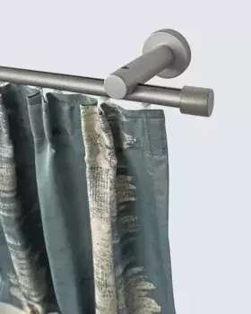 Карниз для штор GARESA "KEA", 1 направляющая, желаемая длина, комплект для штор, простой монтаж, выдвижной, настенный монтаж, колпачок 130 см, 20 мм, цвет mattchromfarben