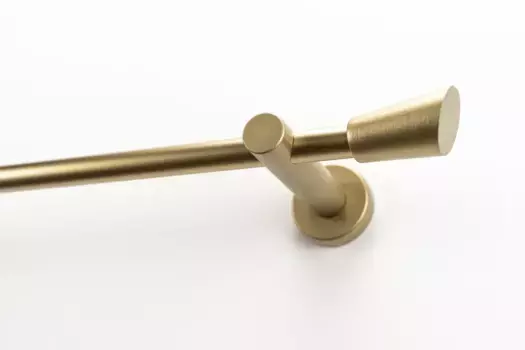 Карниз для штор GARESA "MOLIS", 1 направляющая, желаемая длина, комплект для штор, выдвижной, настенный монтаж, клин, без колец 150 см, 20 мм, цвет mattgoldfarben