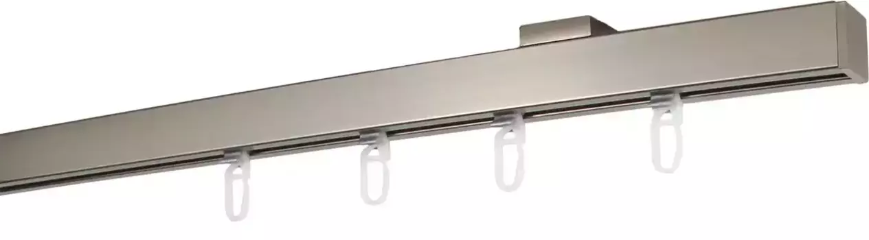 Карниз для штор GARESA "Нора", 1 направляющая, желаемая длина, комплект для штор, легко устанавливается на потолок, выдвижной, колпачок 280 см, 20 мм, цвет edelstahlfarben