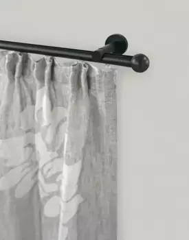 Карниз для штор GARESA "ORNELLA", 1 направляющая, желаемая длина, комплект для штор, простая сборка, выдвижной, настенный монтаж, шар 440 см, 20 мм, черный