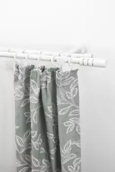 Карниз для штор GARESA "PEMPIA", 2 направляющие, желаемая длина, комплект для штор, выдвижной, пуговица с вырезами, с кольцами 410 см, белый