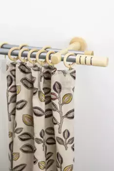 Карниз для штор GARESA "PEMPIA", 2 направляющие, желаемая длина, комплект для штор, выдвижной, пуговица с вырезами, с кольцами 200 см, цвет natur/chromfarben