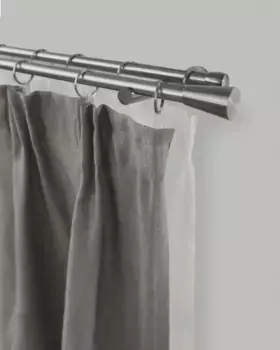 Карниз для штор GARESA "ROSA", 2 направляющие, желаемая длина, комплект для штор, выдвижной, настенный монтаж, торцевая кнопка, с кольцами 270 см, 16мм, цвет edelstahlfarben