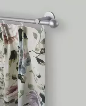 Карниз для штор GARESA "SEFRA", 1 направляющая, желаемая длина, комплект для штор, комплект внутренних направляющих, выдвижной, с шаровой концевой кнопкой 450 см, 16мм, цвет silberfarben