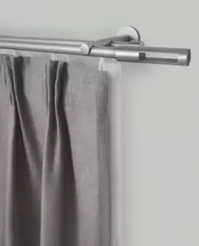 Карниз для штор GARESA "SEFRA", 2 направляющие, желаемая длина, комплект для штор, комплект внутренних направляющих, выдвижной, цилиндр с концевой кнопкой 160 см, 16мм, цвет silberfarben