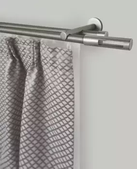 Карниз для штор GARESA "SEFRA", 2 направляющие, желаемая длина, комплект для штор, комплект внутренних направляющих, выдвижной, цилиндр с концевой кнопкой 230 см, 16мм, цвет nickelfarben