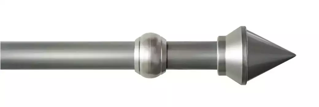 Карниз для штор GARESA "СЕМАРА", 1 направляющая, желаемая длина, комплект для штор, пластик, выдвижной, с кольцами/2 направляющие 180 см, 28мм, цвет silberfarben