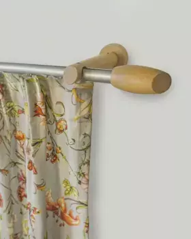 Карниз для штор GARESA "Sera", 1 направляющая, фиксированного размера, фиксированной длины 120, 160, 200 см, с планерами 120 см, цвет buchefarben/chromfarben