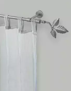 Карниз для штор GARESA "SHEET", 1 направляющая, желаемая длина, комплект для штор, выдвижной, пуговица с листочками, без колец 180 см, 16мм, цвет mattchromfarben