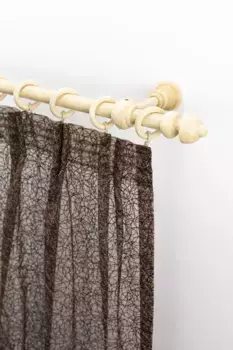 Карниз для штор GARESA "СТАНДАРТ", 1 направляющая, желаемая длина, комплект для штор, комплект из чистого дерева, выдвижной, с кольцами 170 см, 20 мм, цвет natur