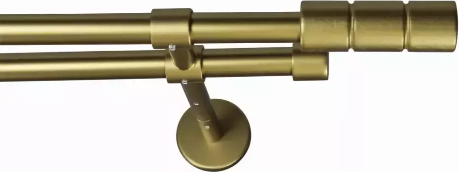 Карниз для штор GARESA "STAURA", 2 направляющие, желаемая длина, комплект для штор, выдвижной, кнопка с 2 пазами, без колец 250 см, 16мм, цвет mattgoldfarben