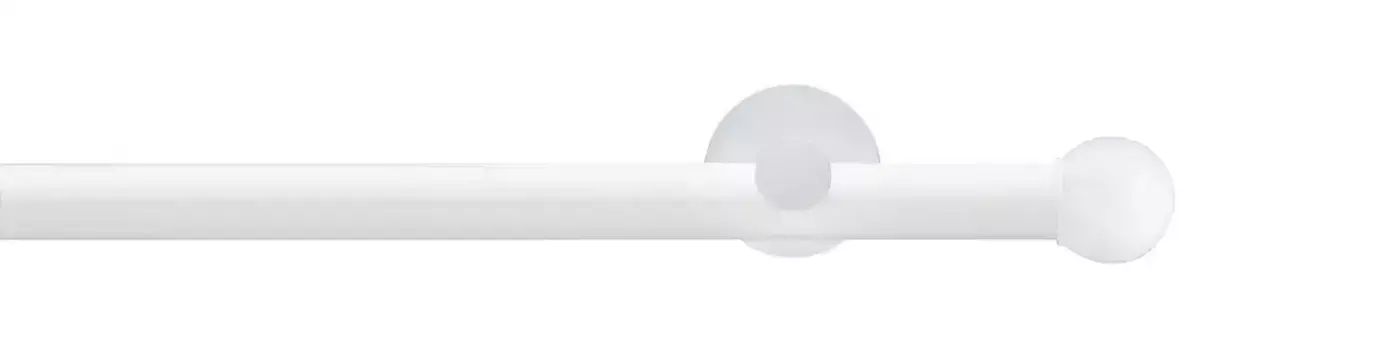 Карниз для штор GARESA "WHITE", 2 направляющие, желаемая длина, комплект для штор, внутренняя направляющая, выдвижная, с шаровой концевой кнопкой 140 см, 20 мм, белый