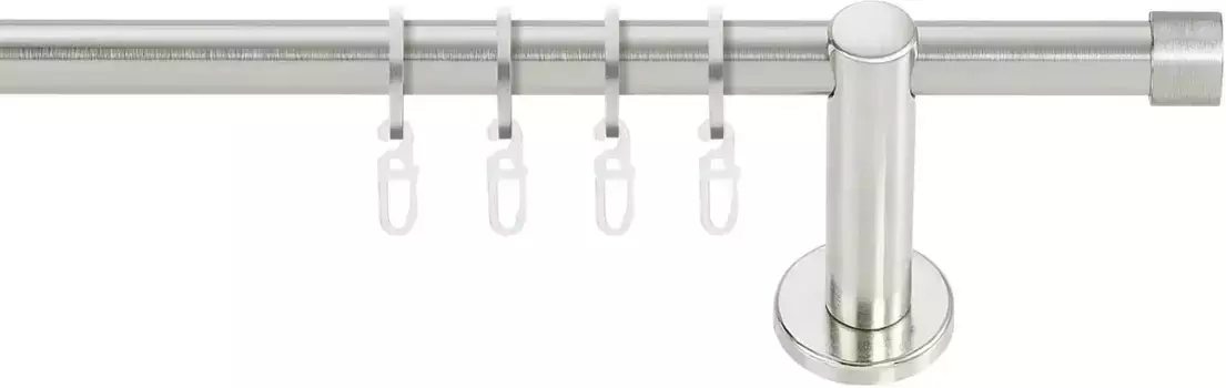 Карниз для штор GARESA "WILLI", 1 направляющая, фиксированный размер 120 см, 16мм, цвет edelstahlfarben