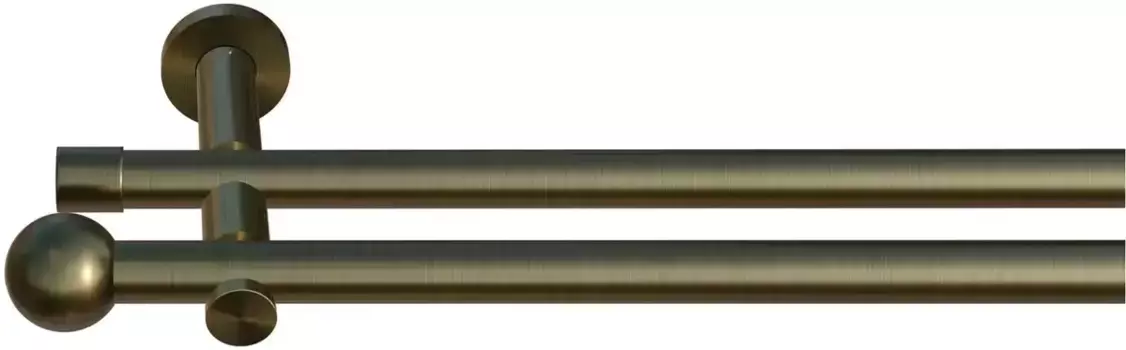Карниз для штор Indeko Colombes, 2 направляющие, желаемая длина 230 см, цвет messing-antik