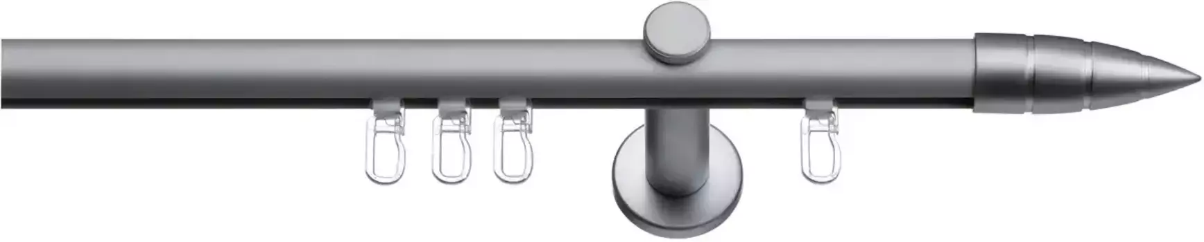 Карниз для штор indeko "Menorca", 1 направляющая, фиксированного размера, полный комплект внутренней направляющей, включая планеры и крепежный материал 160 см, 16мм, цвет edelstahlfarben/silberfarben