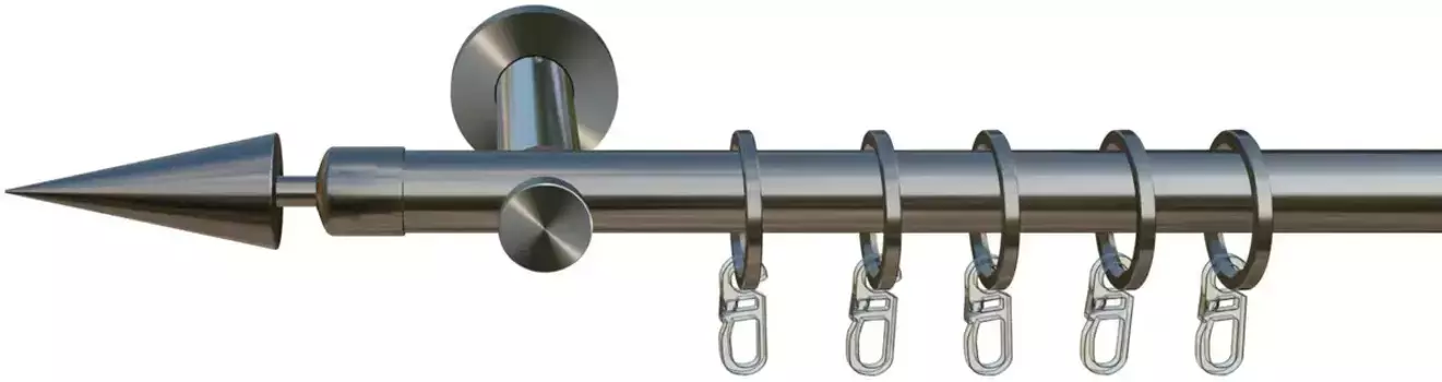 Карниз для штор Indeko "Paarl", 1 направляющая, желаемая длина 370 см, цвет edelstahlfarben