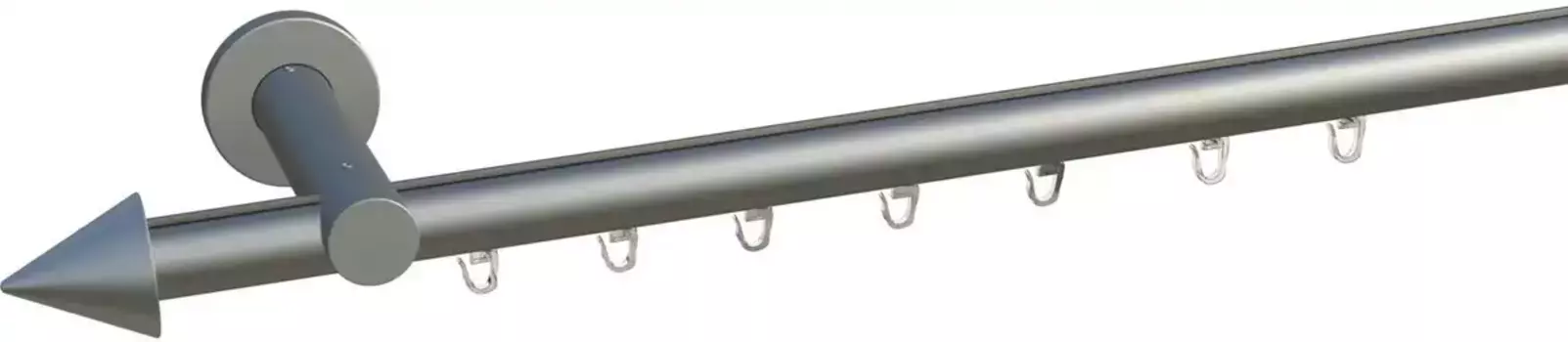 Карниз для штор Indeko "Пальма", 1 направляющая, фиксированного размера, полный комплект внутренней направляющей, включая планеры и крепежный материал 160 см, 16мм, цвет edelstahlfarben/silberfarben