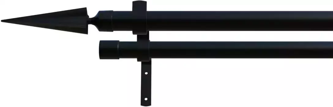 Карниз для штор indeko "Парма", 2 направляющие, желаемая длина 340 см, 16мм, черный