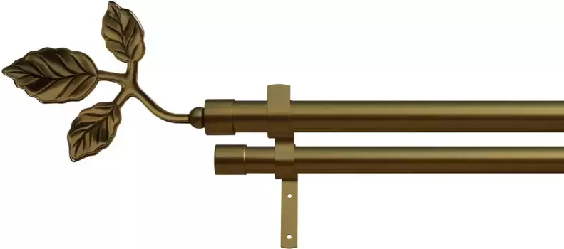 Карниз для штор indeko "Тоскана", 2 направляющие, желаемая длина 320 см, 16мм, цвет messingfarben