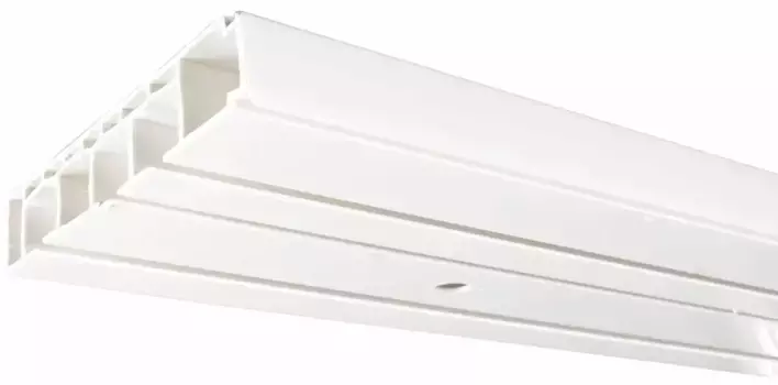 Карниз для штор Liedeco, 3 направляющие, фиксированный размер 120 см, белый