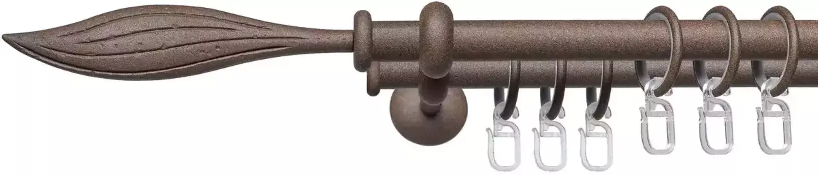 Карниз для штор Liedeco "Esp Blatt", 2 направляющие, фиксированный размер 160 см, 16мм, цвет rost