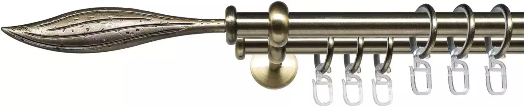 Карниз для штор Liedeco "Esp Blatt", 2 направляющие, фиксированный размер 160 см, 16мм, черный/бронзовый