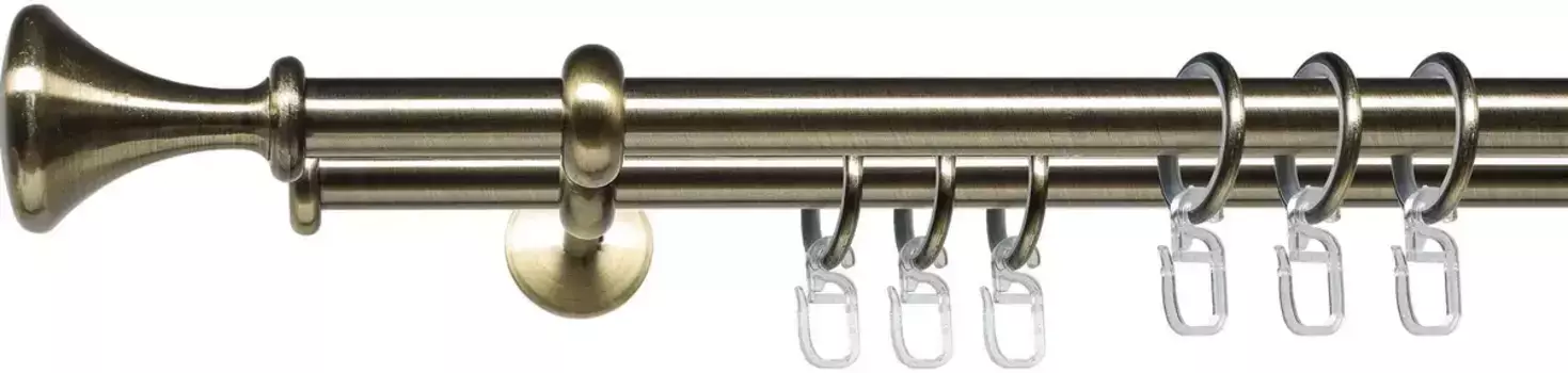 Карниз для штор Liedeco "Esp cone", 2 направляющих, фиксированного размера, 2 направляющих фиксированного размера, 16 мм 120 см, 16мм, черный/бронзовый