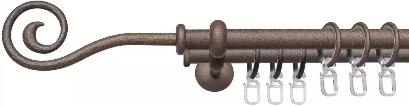 Карниз для штор Liedeco "Esp Spirale", 2 направляющих, фиксированного размера, 2 направляющих фиксированного размера 16 мм 120 см, 16мм, цвет rost