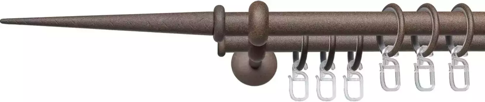 Карниз для штор Liedeco "Esp Spitze", 2 направляющих, фиксированного размера, 2 направляющих фиксированного размера 16 мм 200 см, 16мм, цвет rost