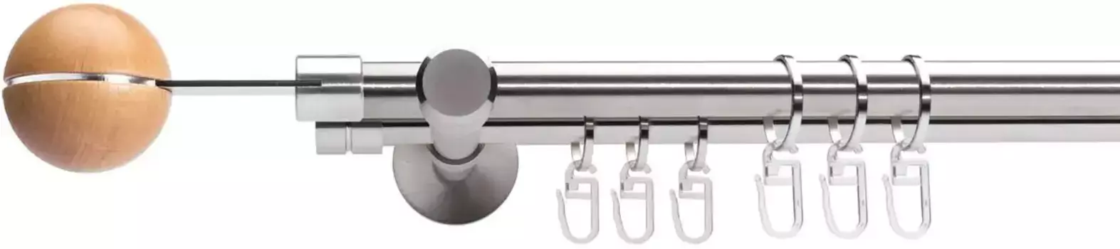 Карниз для штор Liedeco Harsens style, 2 направляющие, фиксированного размера, 2 направляющие фиксированного размера, 16 мм 160 см, 16мм, цвет edelstahlfarben