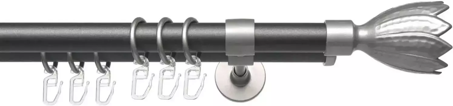 Карниз для штор Liedeco "Lan Flower", 2 направляющие, фиксированного размера, 2 направляющие фиксированного размера, 20 мм 200 см, 20 мм, цвет anthrazit/silberfarben