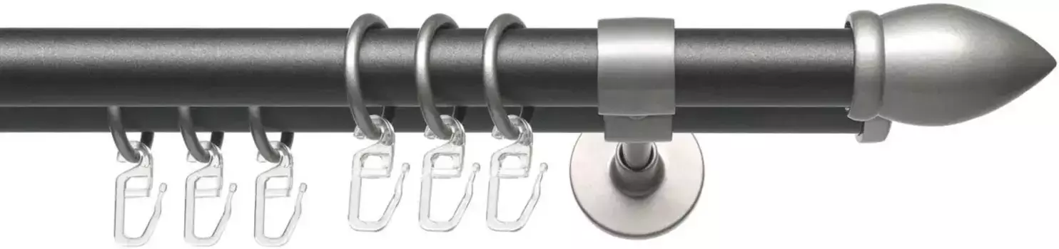 Карниз для штор Liedeco "Lan Mush", 2 направляющих, фиксированного размера, 2 направляющих фиксированного размера 20 мм 160 см, 20 мм, цвет anthrazit/silberfarben