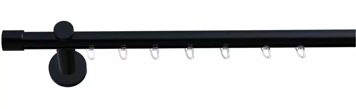 Карниз для штор "мой дом" TANBUL ", 1 направляющая, фиксированного размера, полный комплект внутренней направляющей, включая планеры и крепежный материал My home 200 см, черный