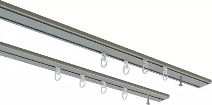 Карниз для штор "мой дом"Tanbul", 2 направляющие, фиксированный размер My home 320 см, цвет silberfarben